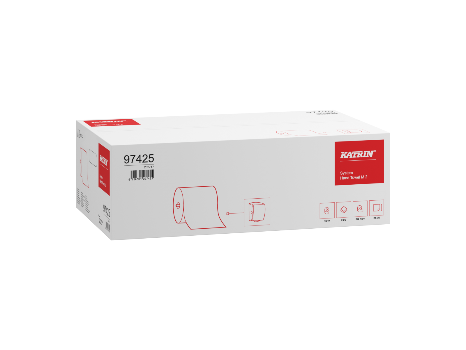 Ręcznik papierowy Katrin System 97425 Classic x6, 200m, 2-warstwowy, celuloza
